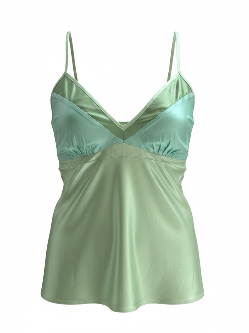 Gold Hawk 100% silk Green camisole - Picture 2 of 7